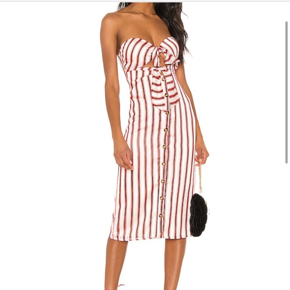 House of Harlow x Revolve Colette Dress Red Stripe - Picture 2 of 6
